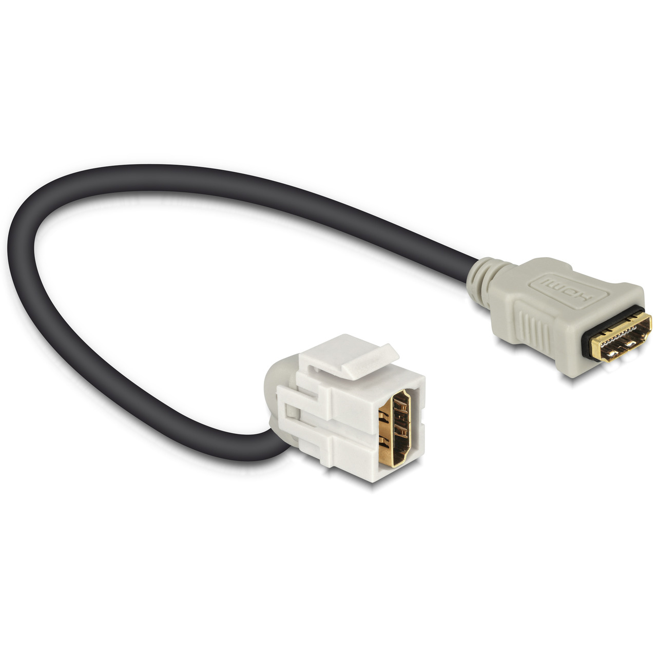 Delock Keystone HDMI-Buchse - HDMI-Buchse 110- mit Kabel- 22 cm