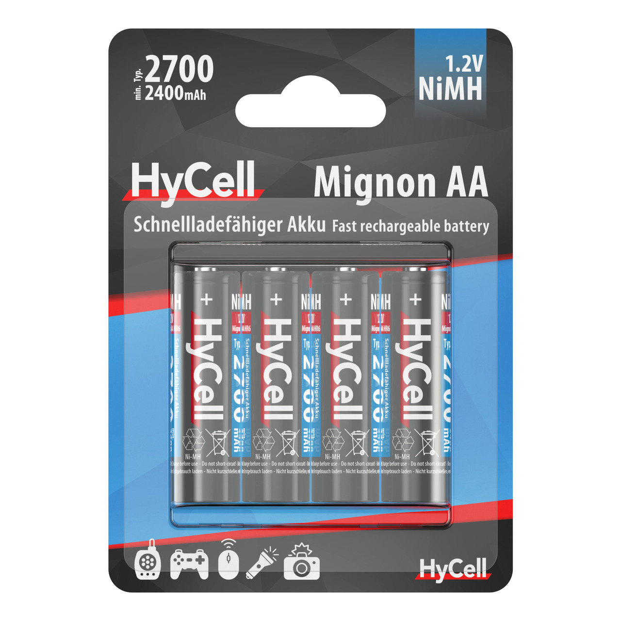 Hycell NiMH-Akku Mignon AA- Typ 2700- 4er-Blister