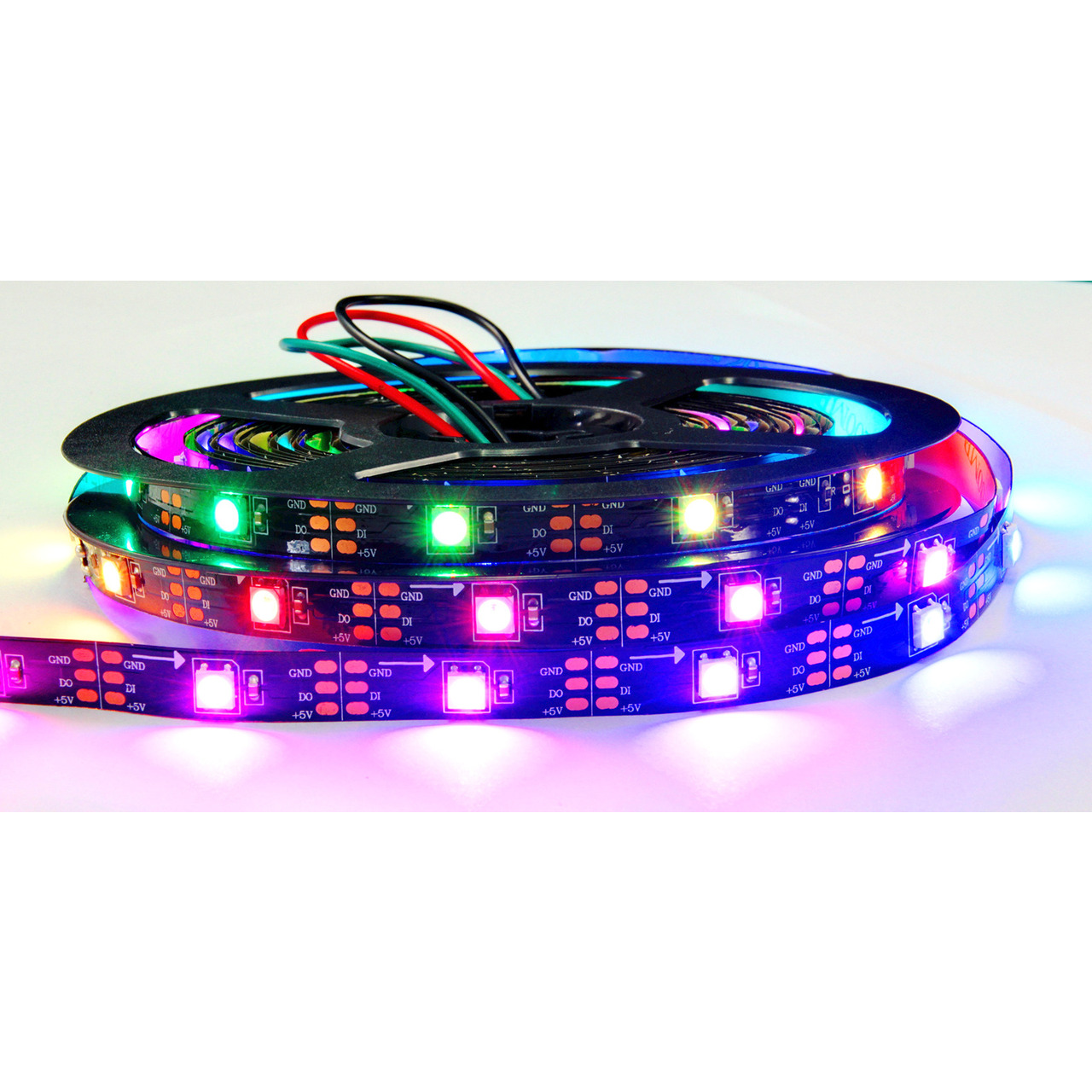 Diamex 5-m-LED-Streifen mit WS2812-kompatiblen-LEDs- 30 LEDs-m- schwarze Platine