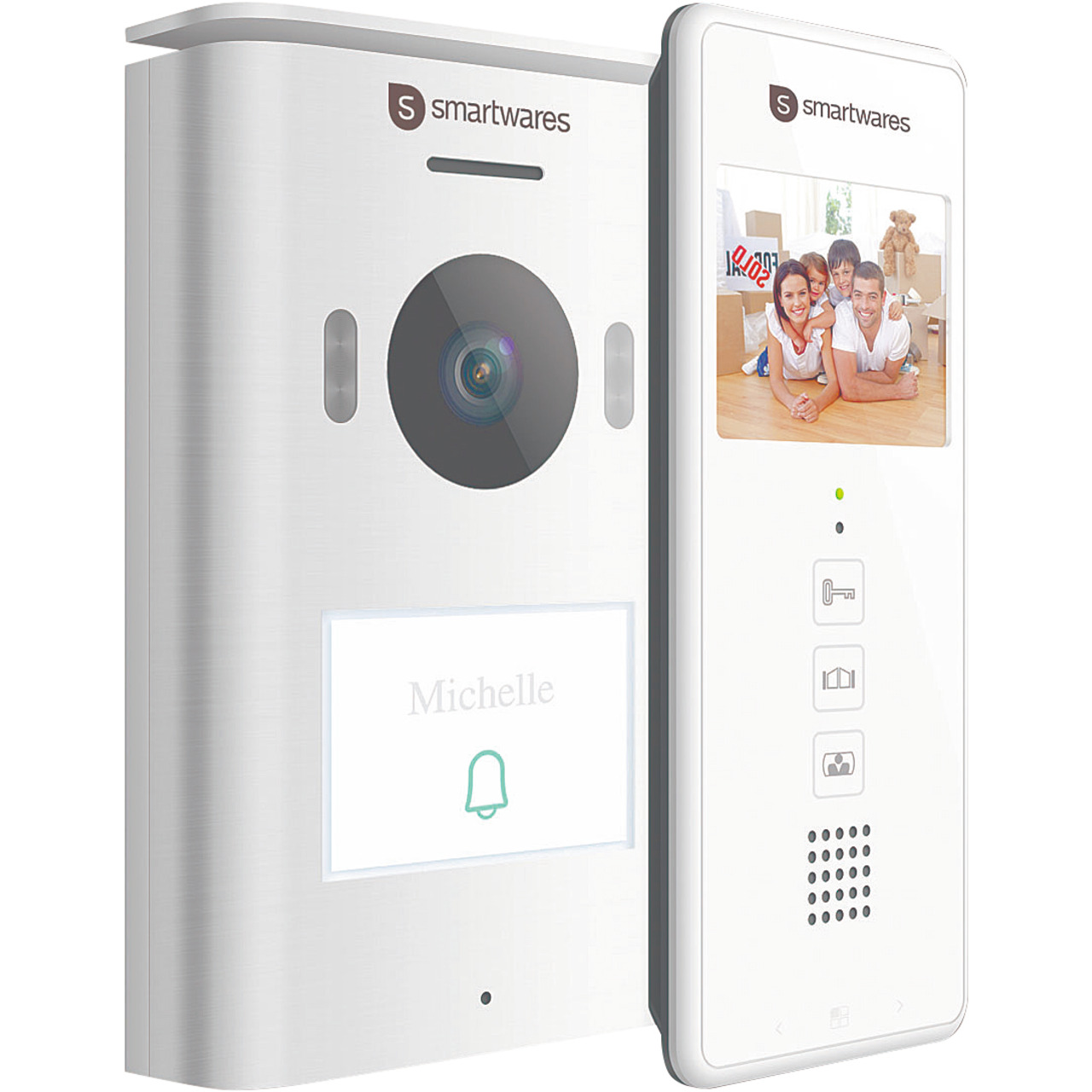 Smartwares 2-Draht-Video-Türsprechanlage für 1-Familienhaus mit 8-89-cm-Bildschirm
