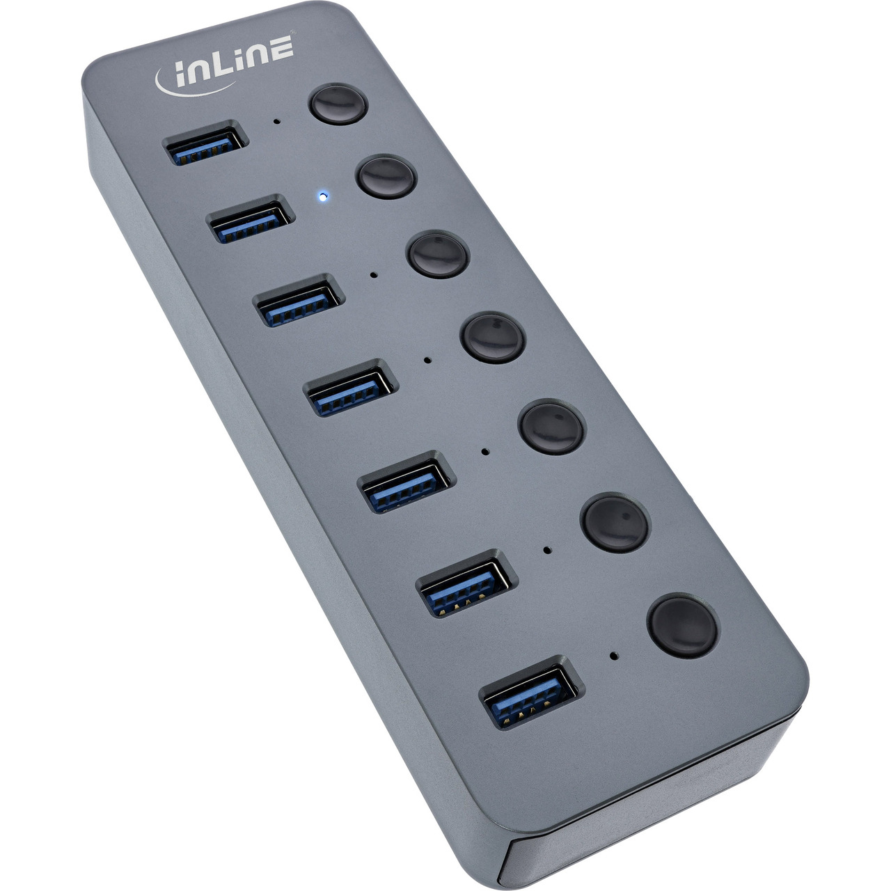 InLine 7-Port-USB-3-0-Hub- mit Schaltern für jeden Port- max- 5 Gbit-s- Aluminium unter PC-Hardware