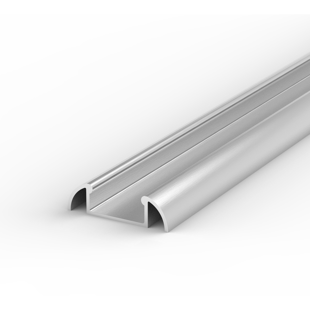 1-m-Aluminiumprofil P2-1 für LED-Streifen bis 12 mm Breite- mit matter Abdeckung- inkl- Endkappen