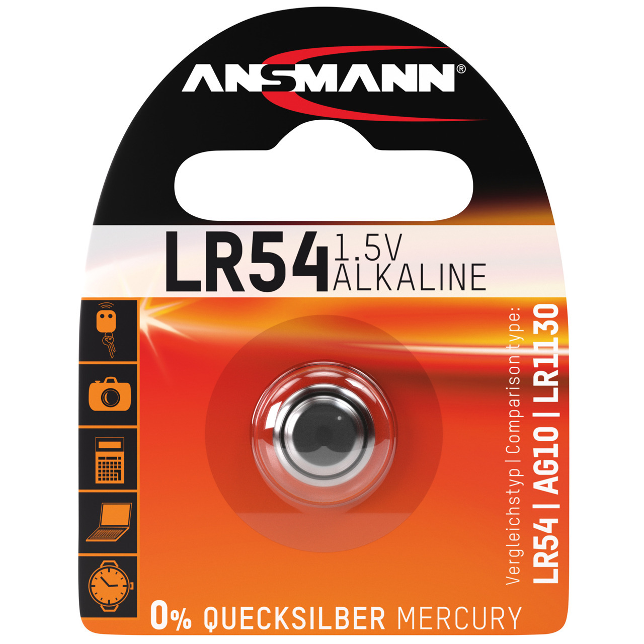 Ansmann Alkaline-Knopfzelle- Typ AG-10- LR54