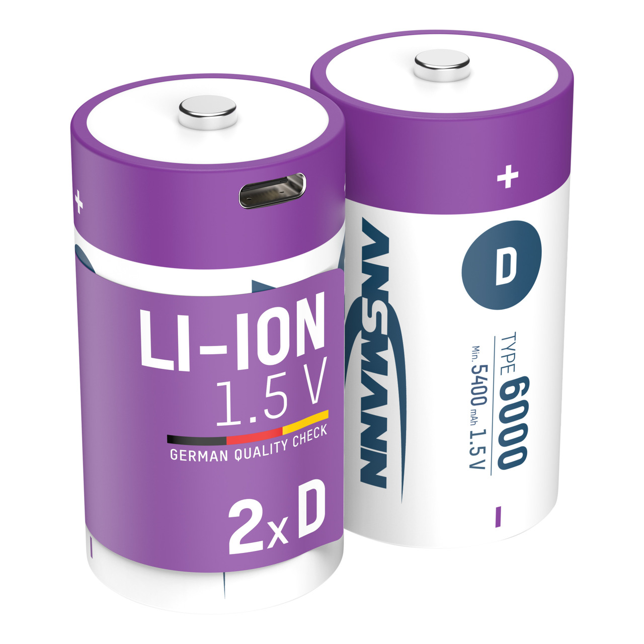 Ansmann Li-Ion Akku Mono D 2er-Set mit USB-C-Ladebuchse- 1-5 V- 5400 mAh unter Stromversorgung