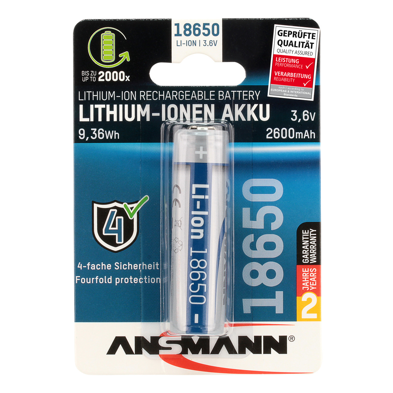 Ansmann Lithum-Ionen-Akku 18650 2600 mAh