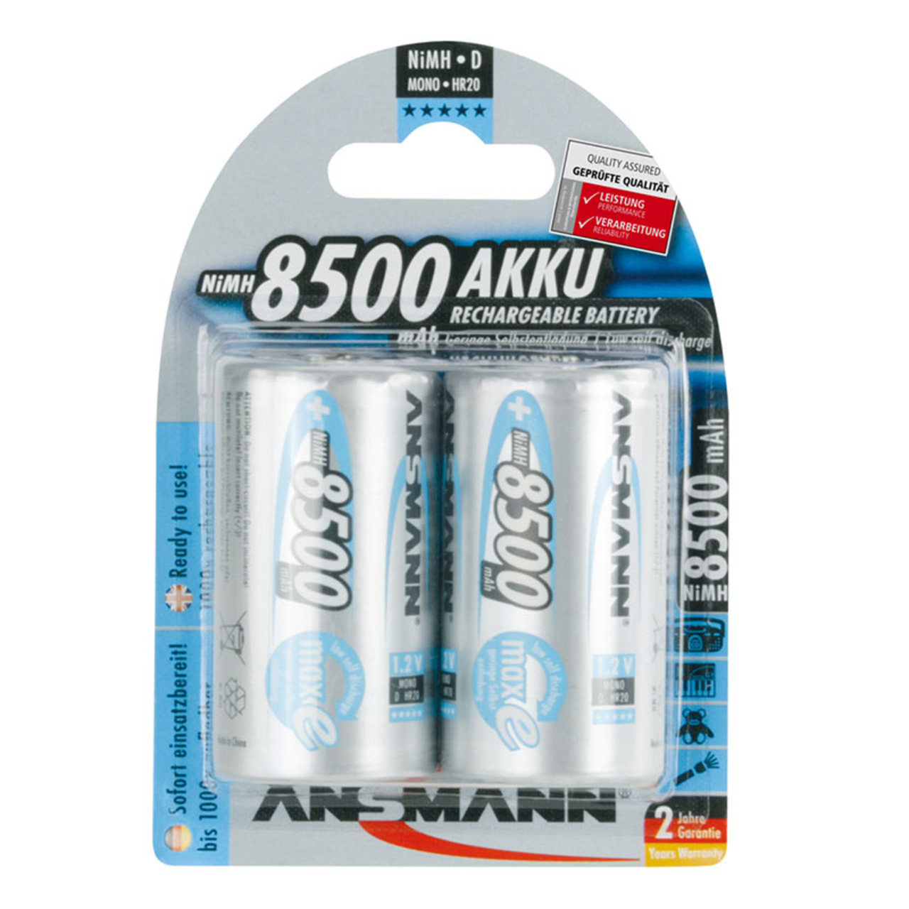 Ansmann maxE NiMH-Akku Mono 8500 mAh- 2er Pack