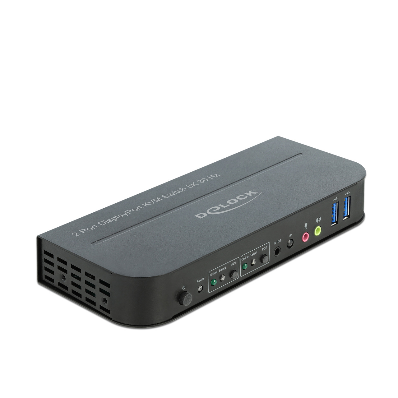 Delock 2-Port-DisplayPort-KVM-Switch- MST- 8K- 30 Hz- USB-3-0-Hub- Audio