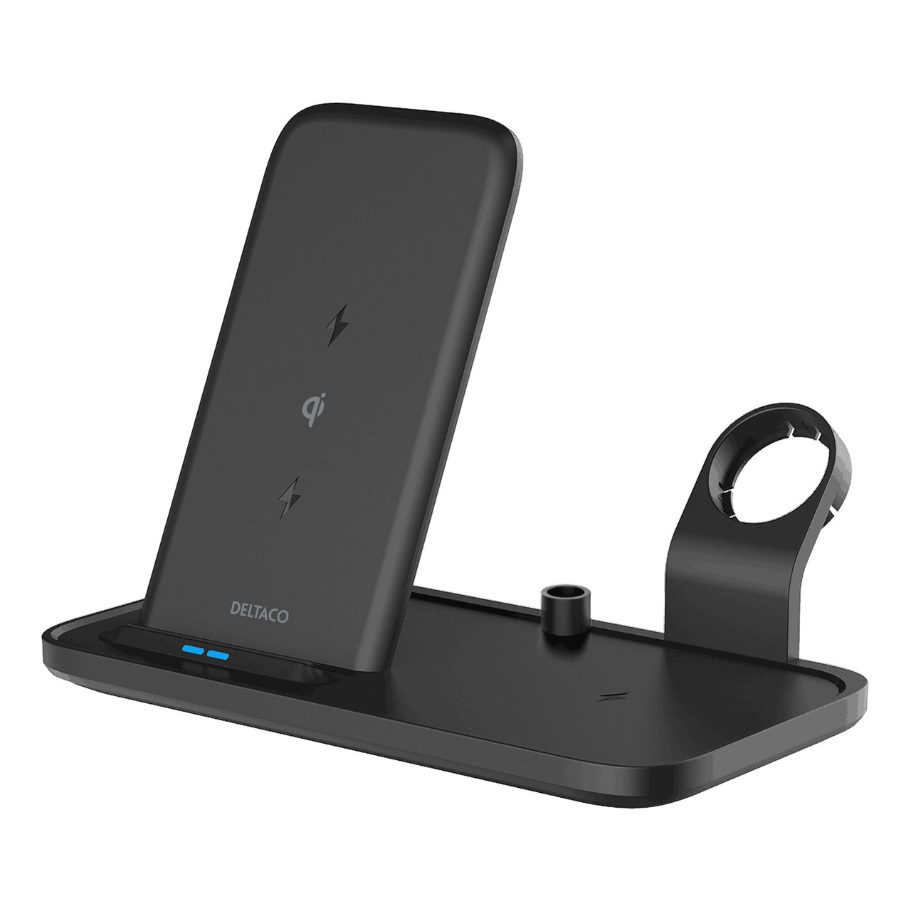Deltaco 2-in-1-Qi-Ladegerät QI-1036 Fast Wireless Charger- max- 10 W- schwarz