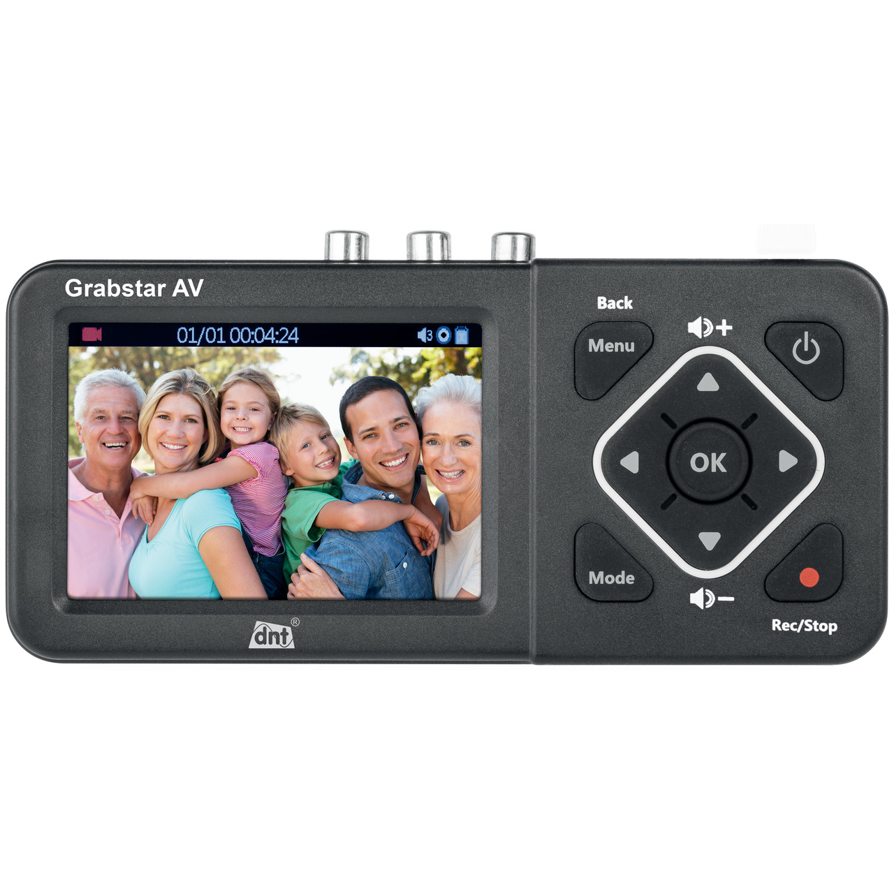 dnt Video-Digitalisierer Grabstar AV- 8-9-cm-LC-Display (3-5)- S-Video- speichert auf USB-SD-Medien