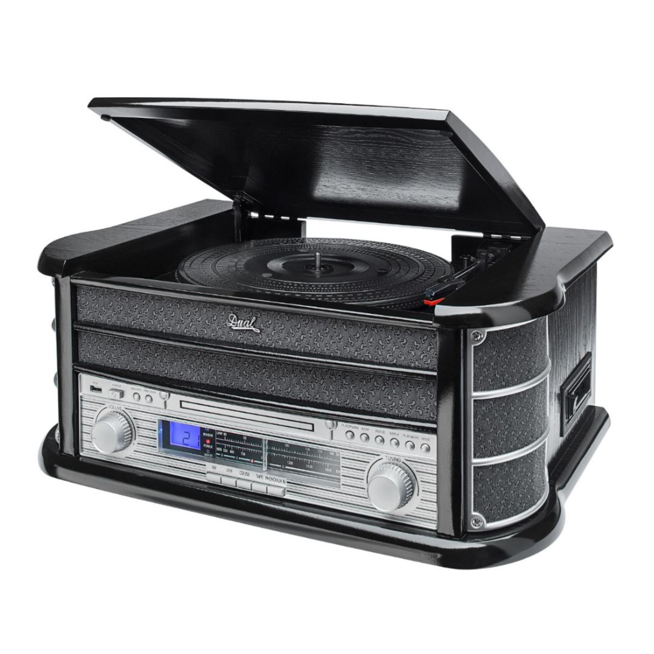 Dual Nostalgie-Stereo-Musikcenter NR 4- UKW-Radio- USB- CD-Player- Kassettenlaufwerk- schwarz