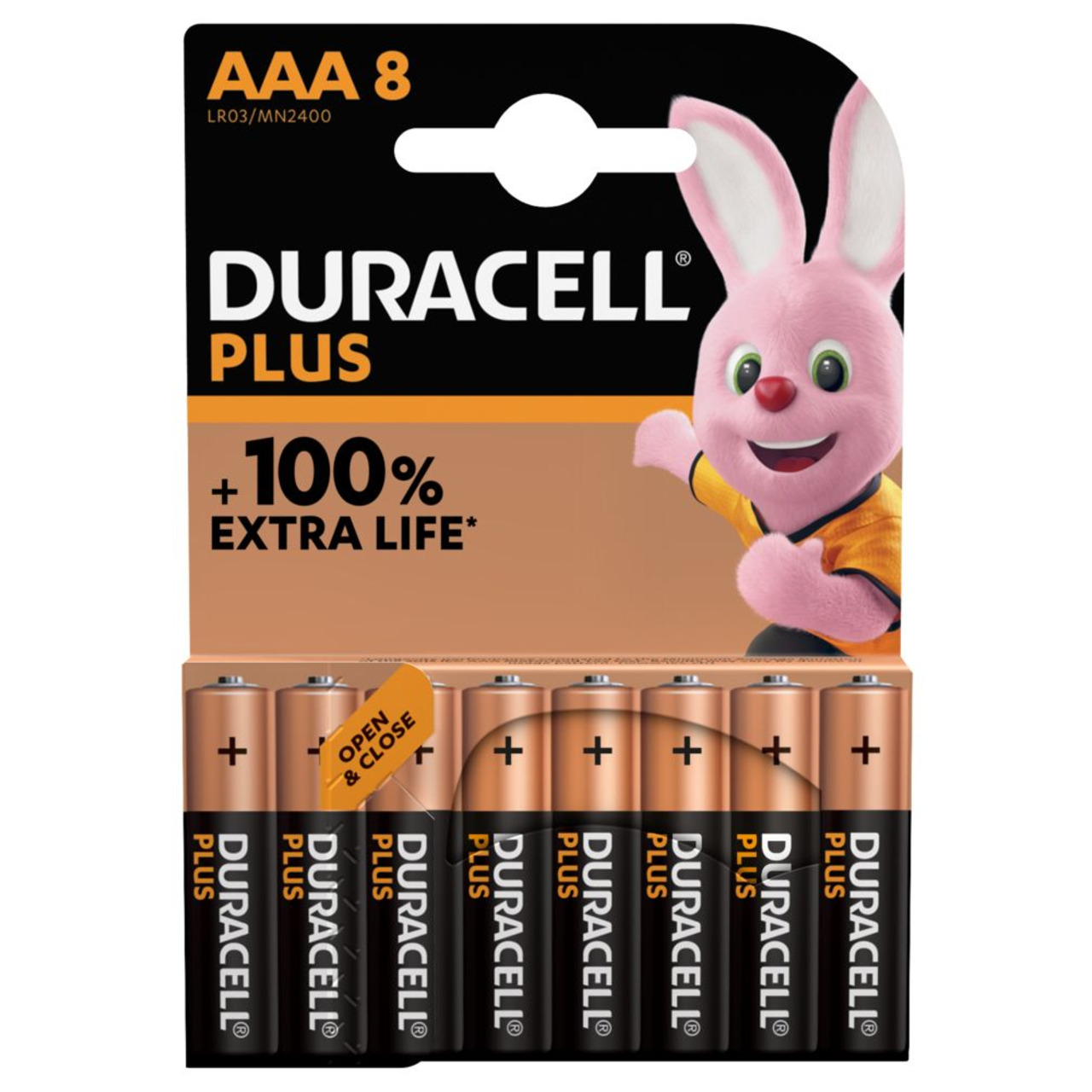Duracell Plus Alkaline-Batterie AAA-Micro-LR03- 1-5 V- 8er-Pack