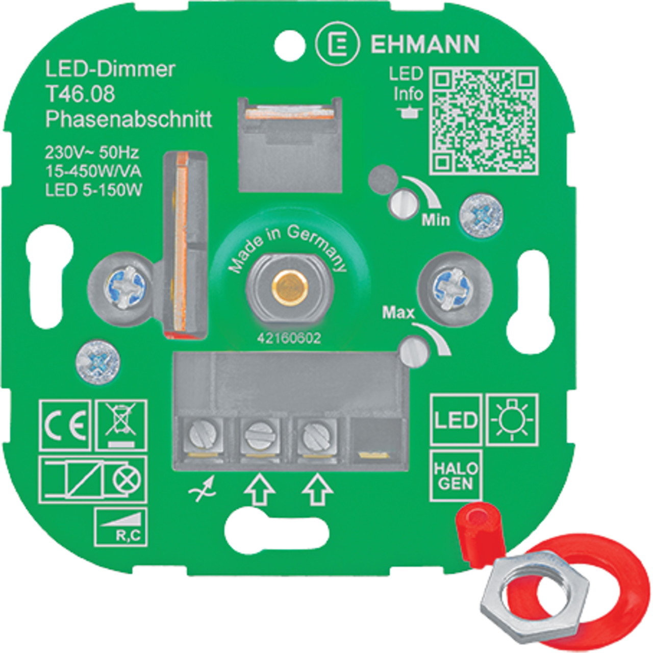 Ehmann T46-08 UP-LED-Dimmer- Phasenabschnitt