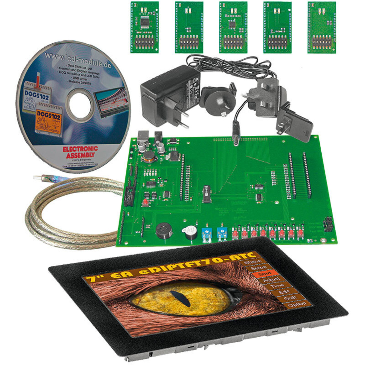 Electronic Assembly Starterkit mit Grafik-LCD EA EVALeDIPTFT70TC- 800 x 480 Pixel