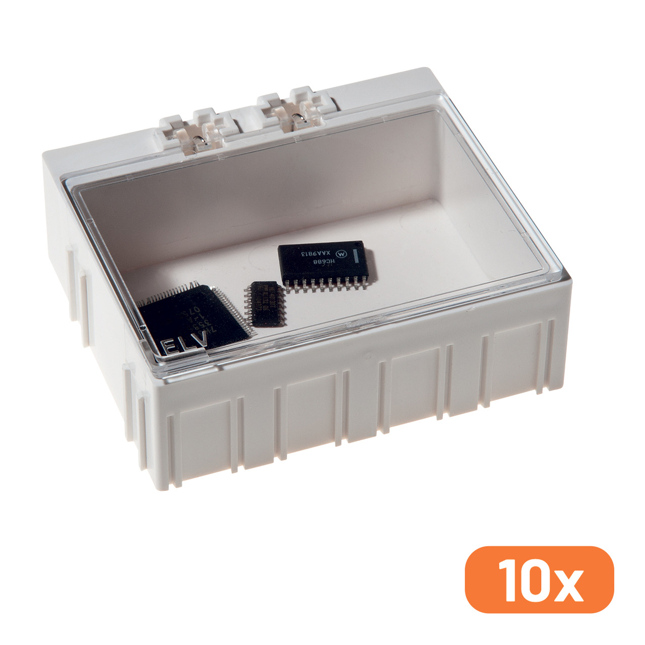 ELV 10er-Set SMD-Sortierbox- Altweiss- 23 x 62 x 54 mm