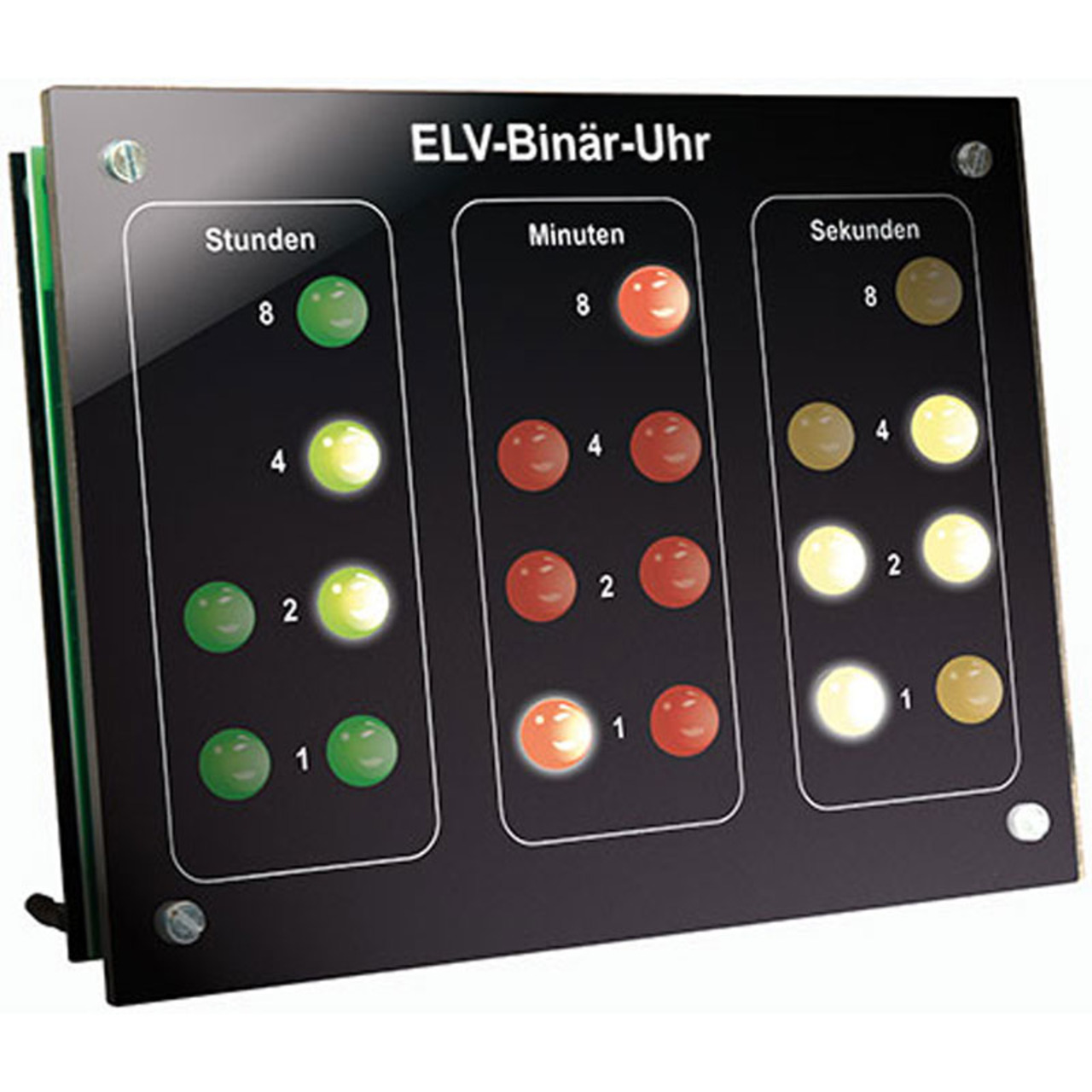 ELV Bausatz Binär-Uhr BU 1- mit Frontplatte (ohne DCF-Modul)