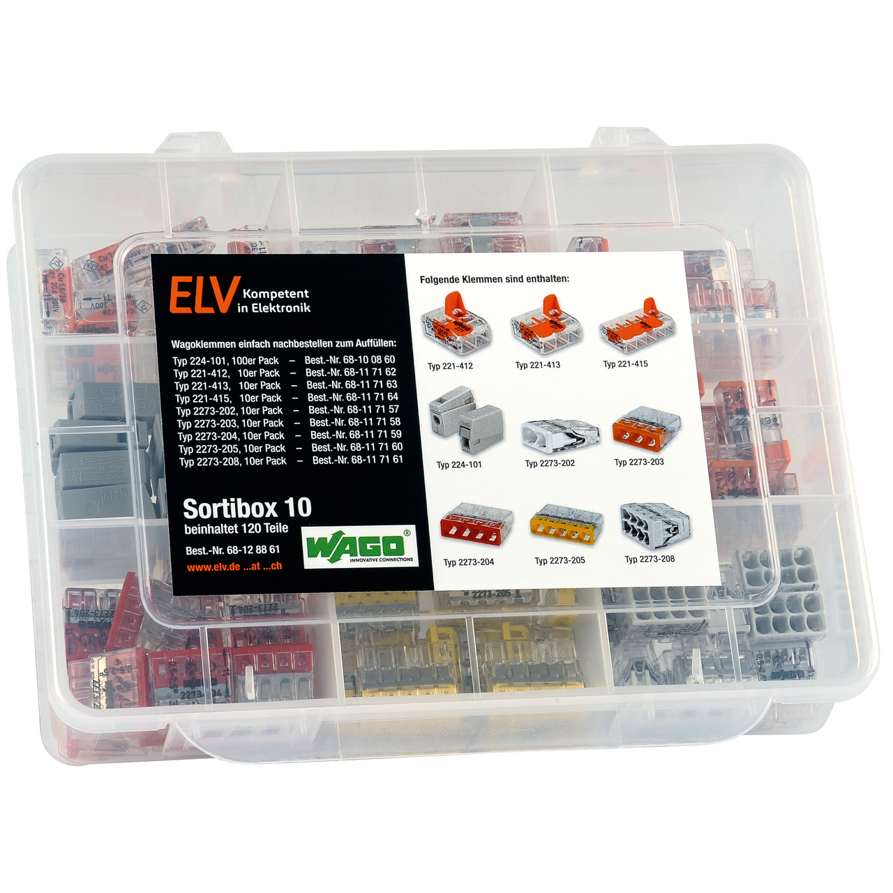 ELV Wago-Sortimentsbox Nr- 10 mit 120 Wago-Klemmen