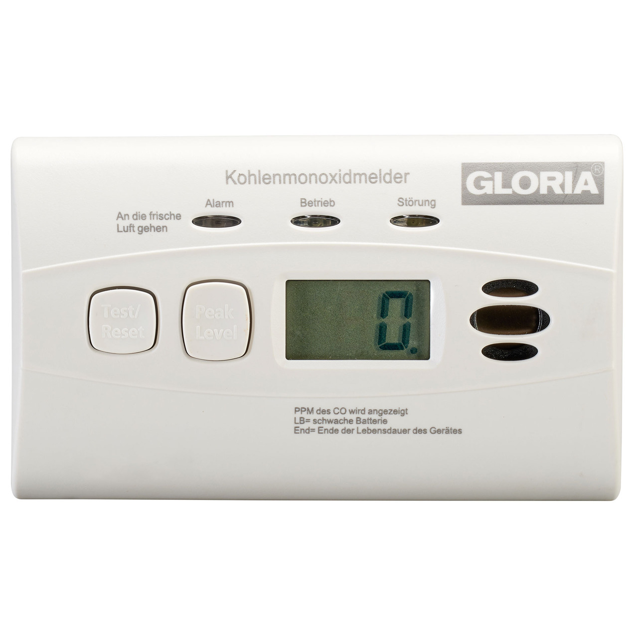 GLORIA Kohlenmonoxid-Warnmelder - CO-Melder K10D- mit Display und 10-Jahres-Batterie