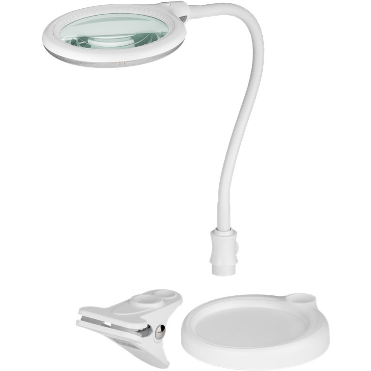 goobay Stand-Klemm-LED-Lupenleuchte mit flexiblem Schwanenhals- 6 W