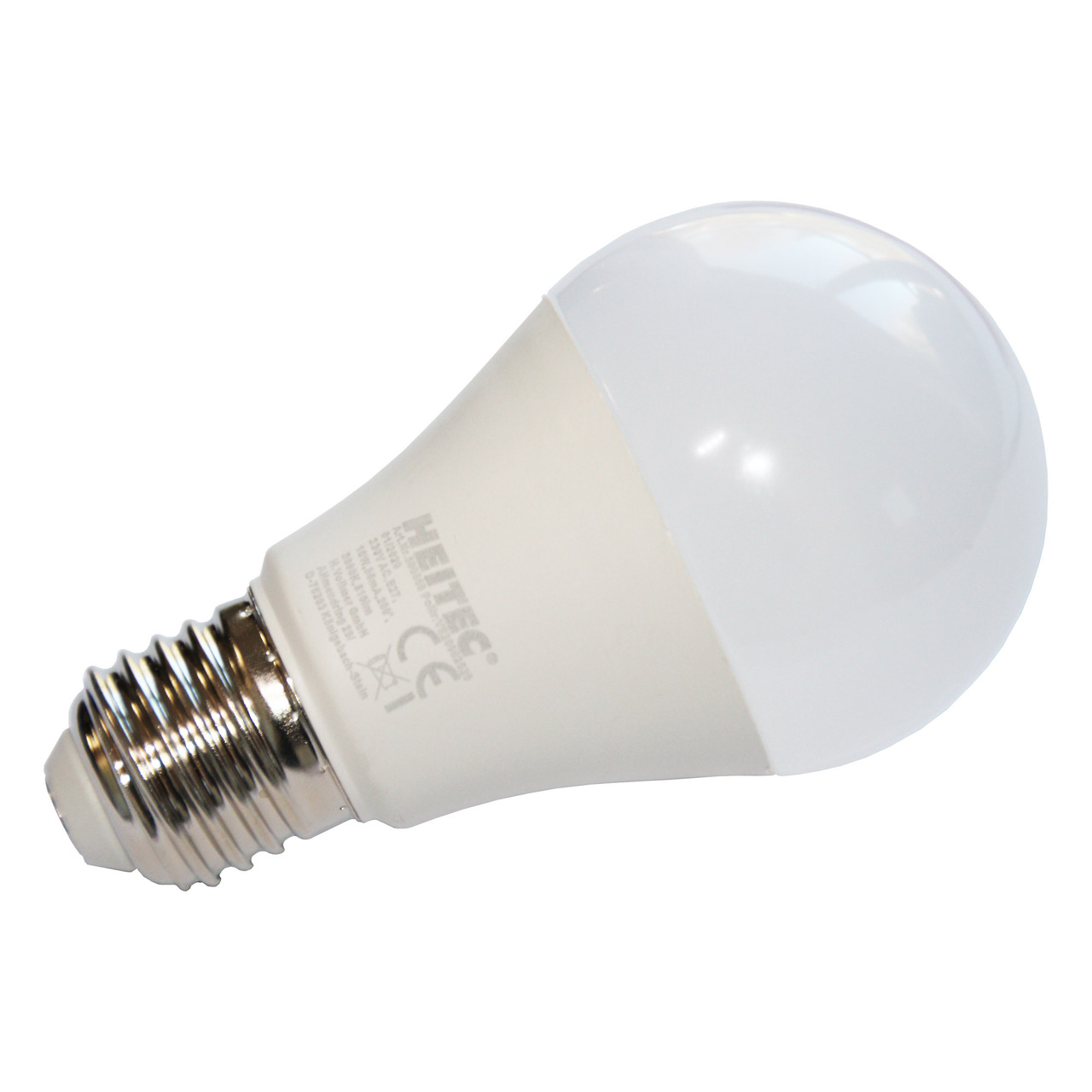HEITEC 10-W-LED-Lampe A60- E27- 810 lm- warmweiss- matt unter Beleuchtung