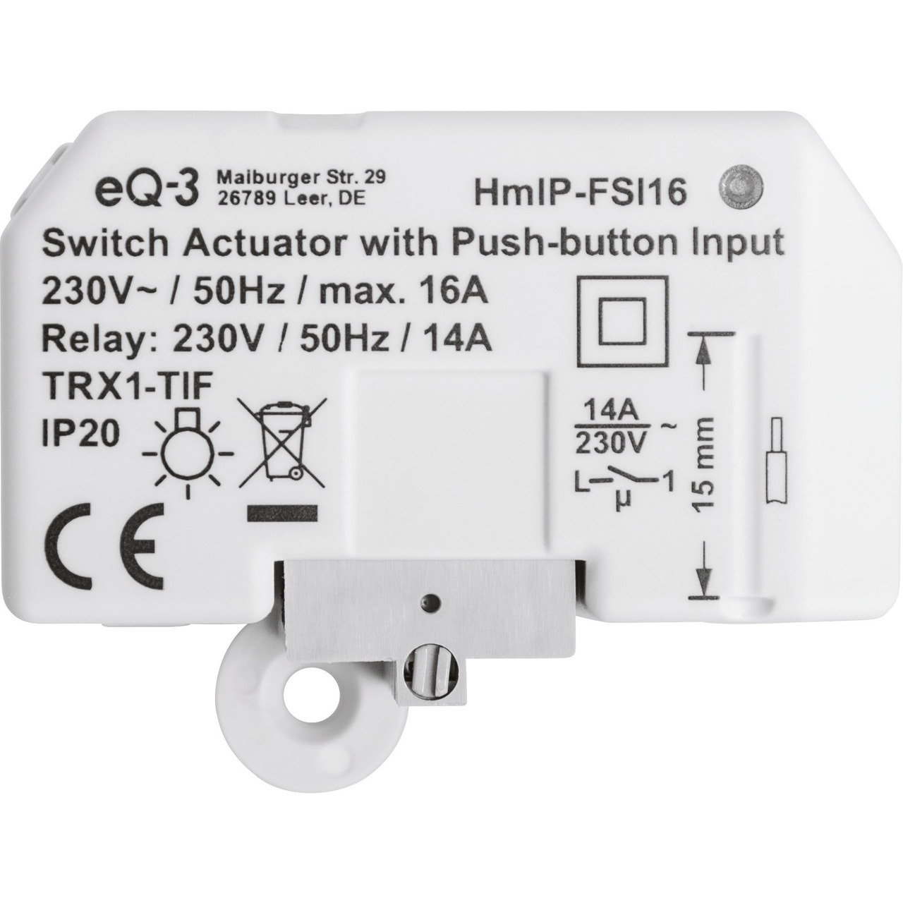 Homematic IP Smart Home Schaltaktor mit Tastereingang (16 A) HmIP-FSI16- Unterputz