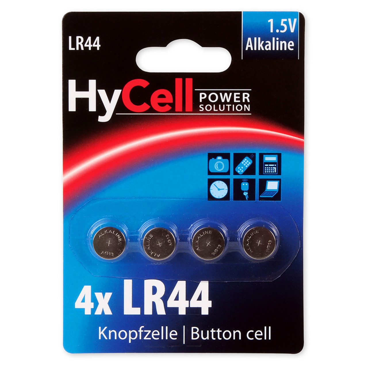 Hycell Alkaline-Knopfzelle- Typ AG-13- LR44 (4er-Pack)