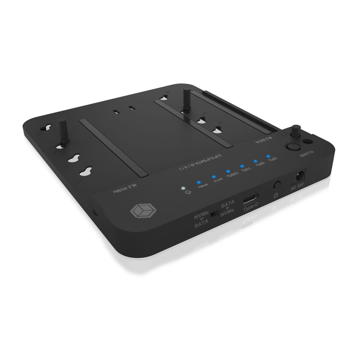 ICY BOX SSD-Docking-Klonstation IB-2915MSCL-C31- für HDD-SSD-NVMe- Plug-und-Play