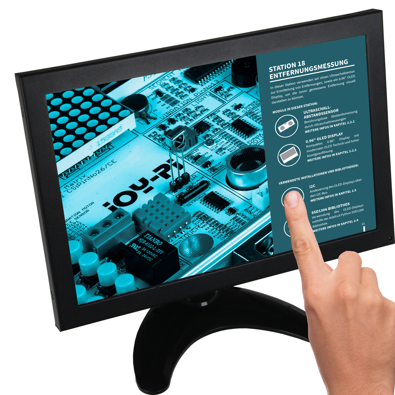 Joy-IT Touchscreen-Monitor RB-LCD-10-2- 10-1-IPS-Display- Metallgeh鋟se- geeignet f黵 Raspberry Pi