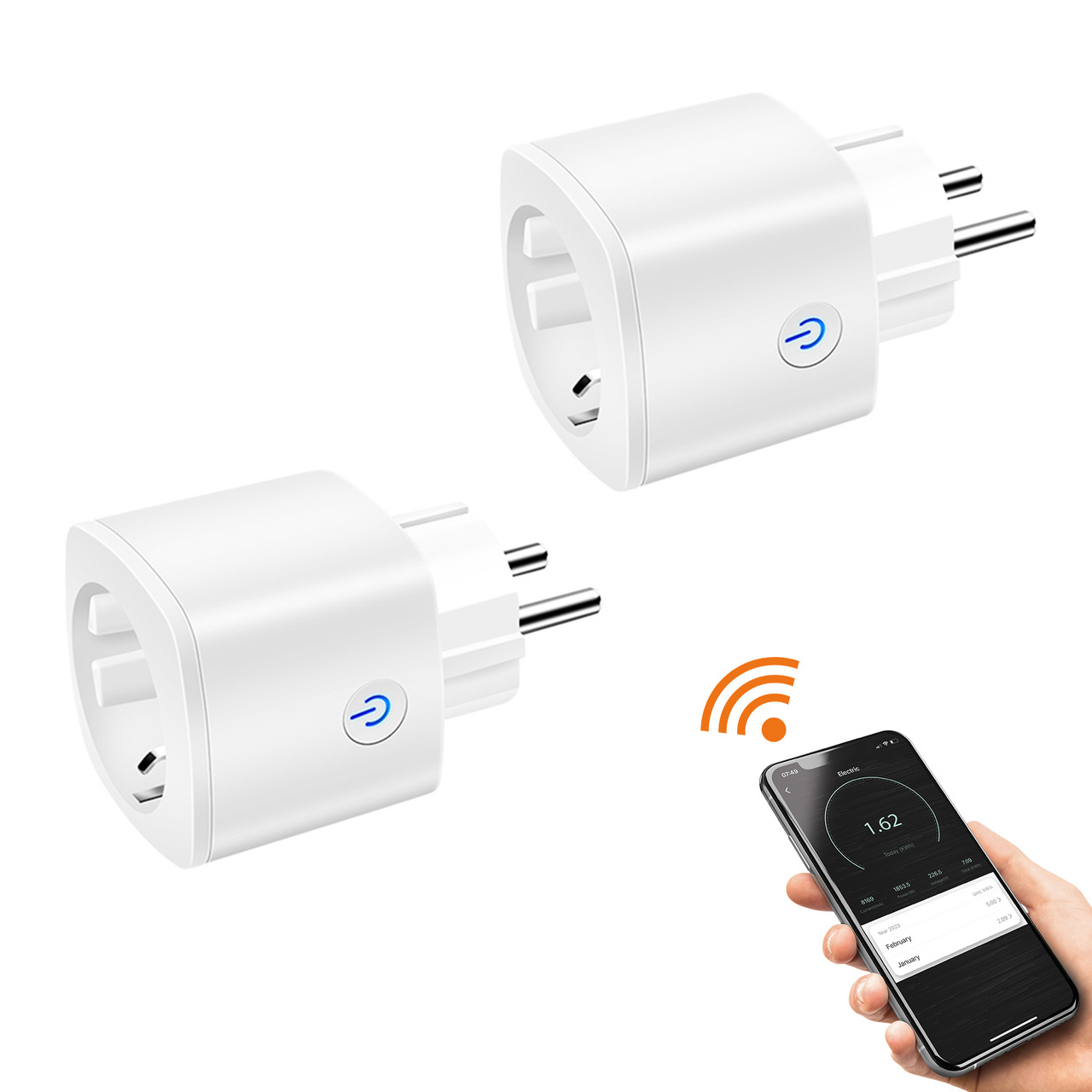 Laxihub 2er-Set smarte WiFi-Steckdose mit Energiemessung und App unter Haustechnik