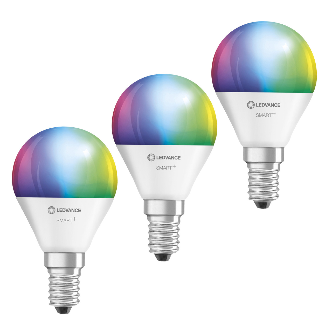 Ledvance 3er Set SMART+ WiFi 4-9-W-LED-Lampe P40- E14- 470 lm- RGBW- 2700-6500 K- dimmbar- App