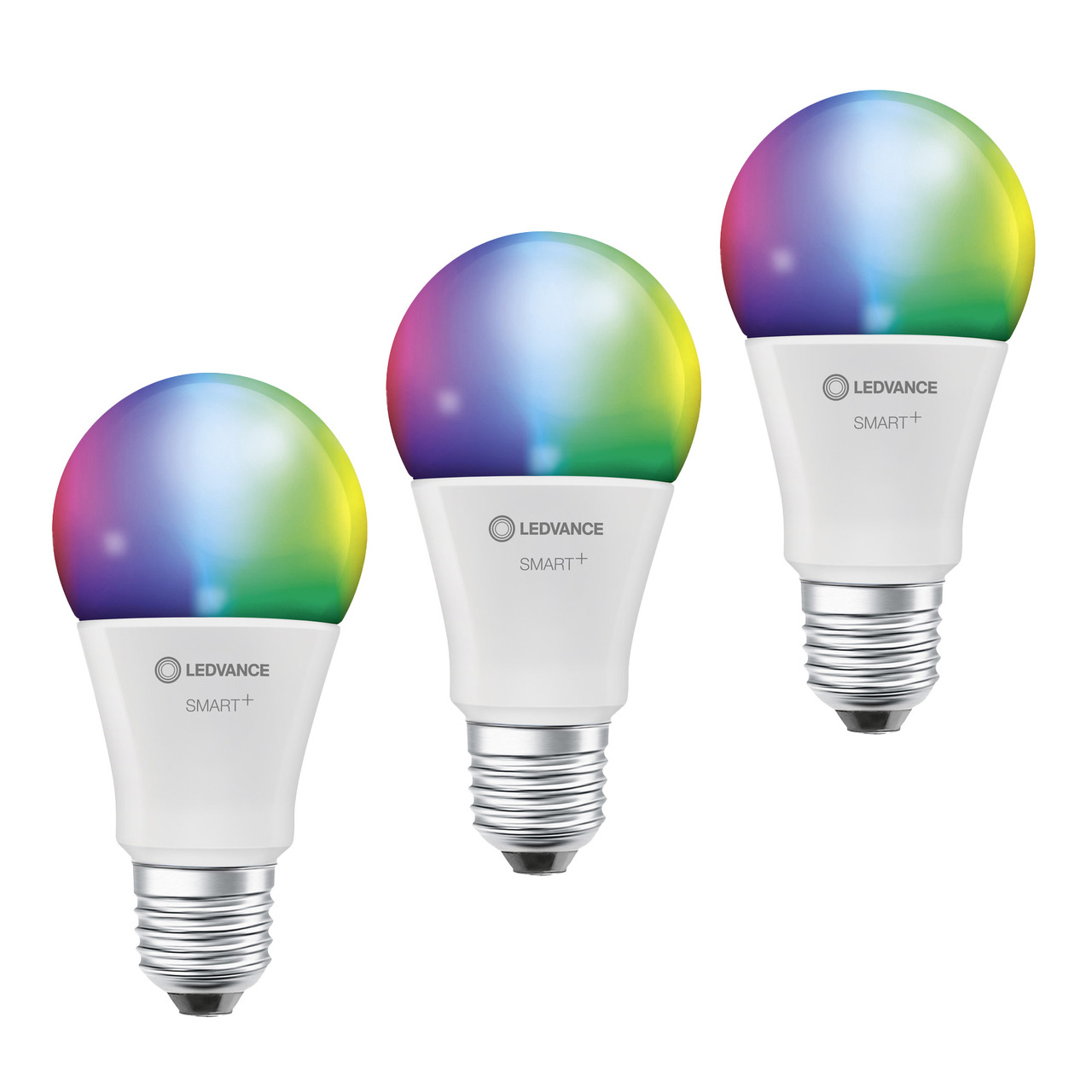 LEDVANCE 3er-Set SMART+ WiFi 9-5-W-LED-Lampe A75- E27- 1055 lm- RGBW- 2700-6500 K- dimmbar- App