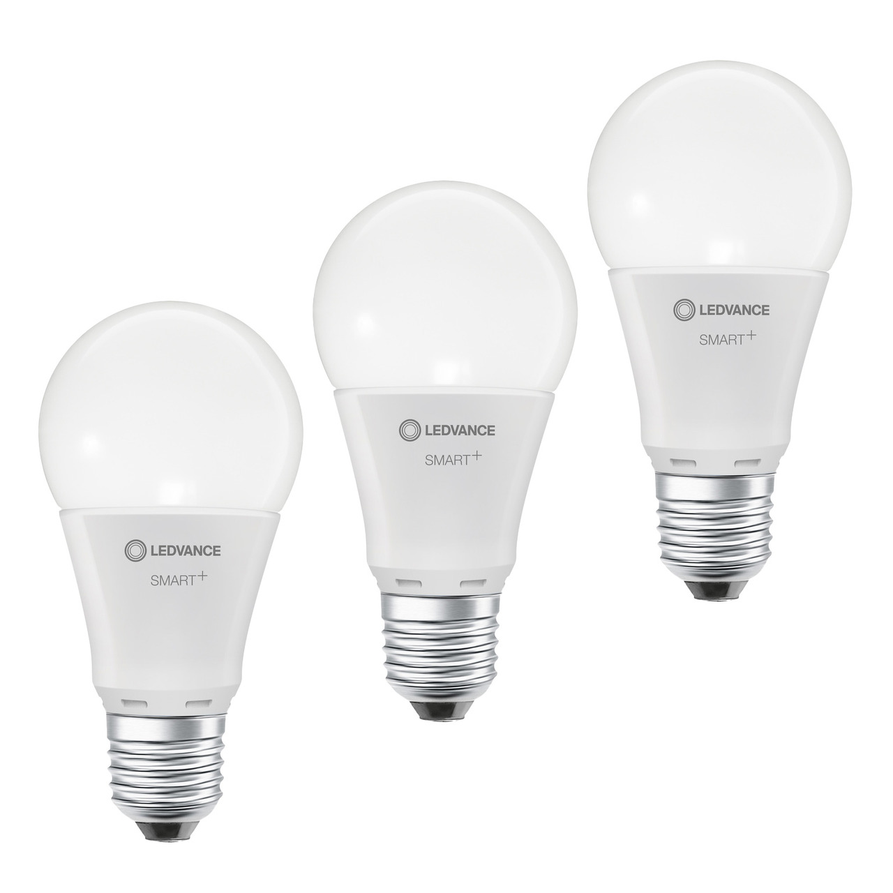 Ledvance SMART+ WiFi 9-5-W-LED-Lampe A75- E27- 1055 lm- warmweiss- 2700 K- dimmbar- App- 3er Set