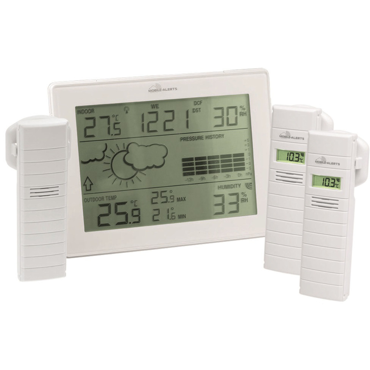 Mobile Alerts Zusatzsensoren-Spar-Set: Wetterstation MA10410- inkl- 3x Thermo-Hygrosensor