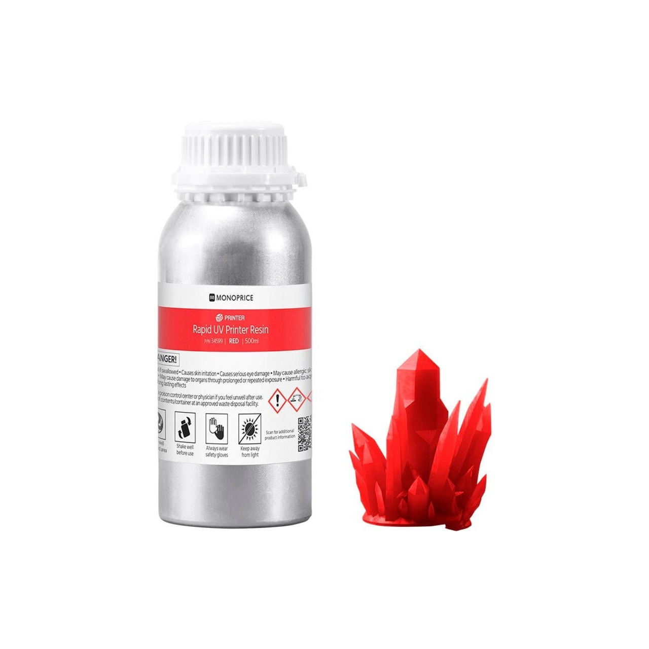 Monoprice-Resin-Kunstharz- 500 ml- rot - für 3D-Drucker Mini-SLA