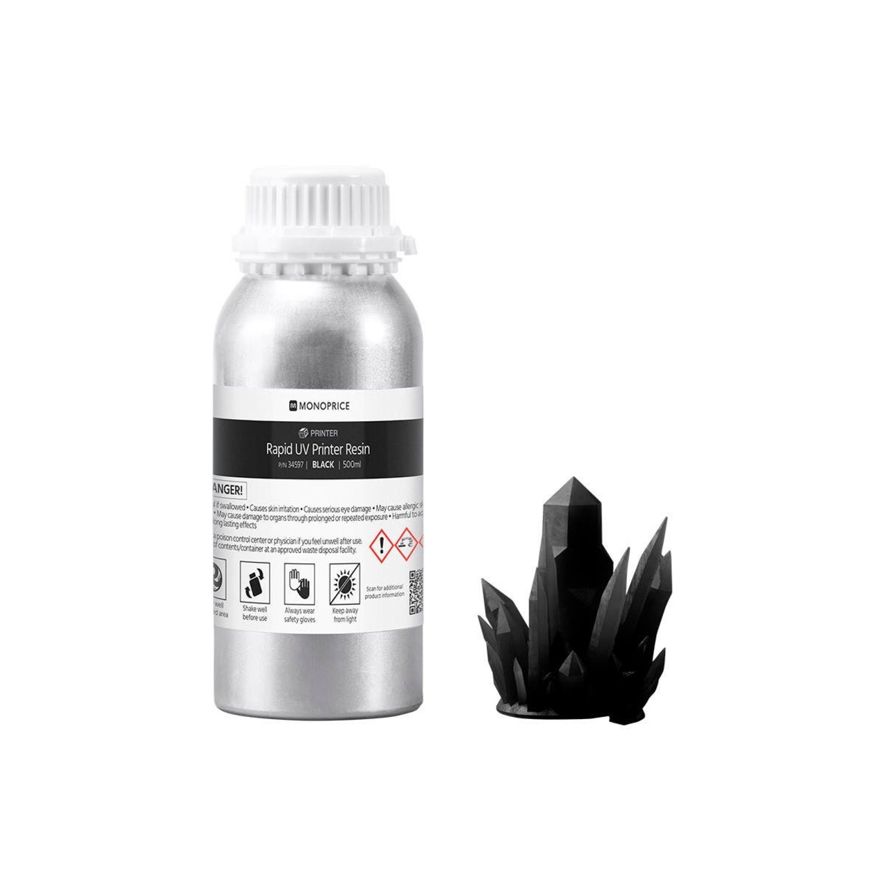 Monoprice-Resin-Kunstharz- 500 ml- schwarz - für 3D-Drucker MP Mini SLA
