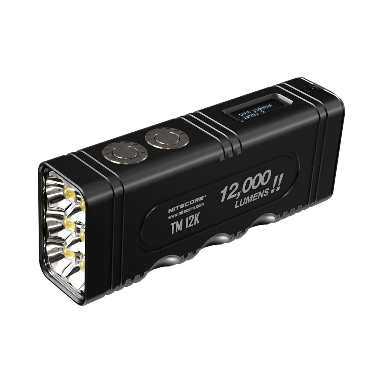 Nitecore Hochleistungs-LED-Taschenlampe TM12K- max- 12000 lm- 250 m Leuchtweite- OLED-Display- IP68