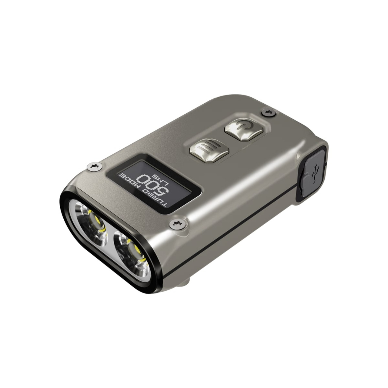 Nitecore LED-Handlampe TINI 2 Titanium- max- 500 lm- 89 m Reichweite- OLED-Display
