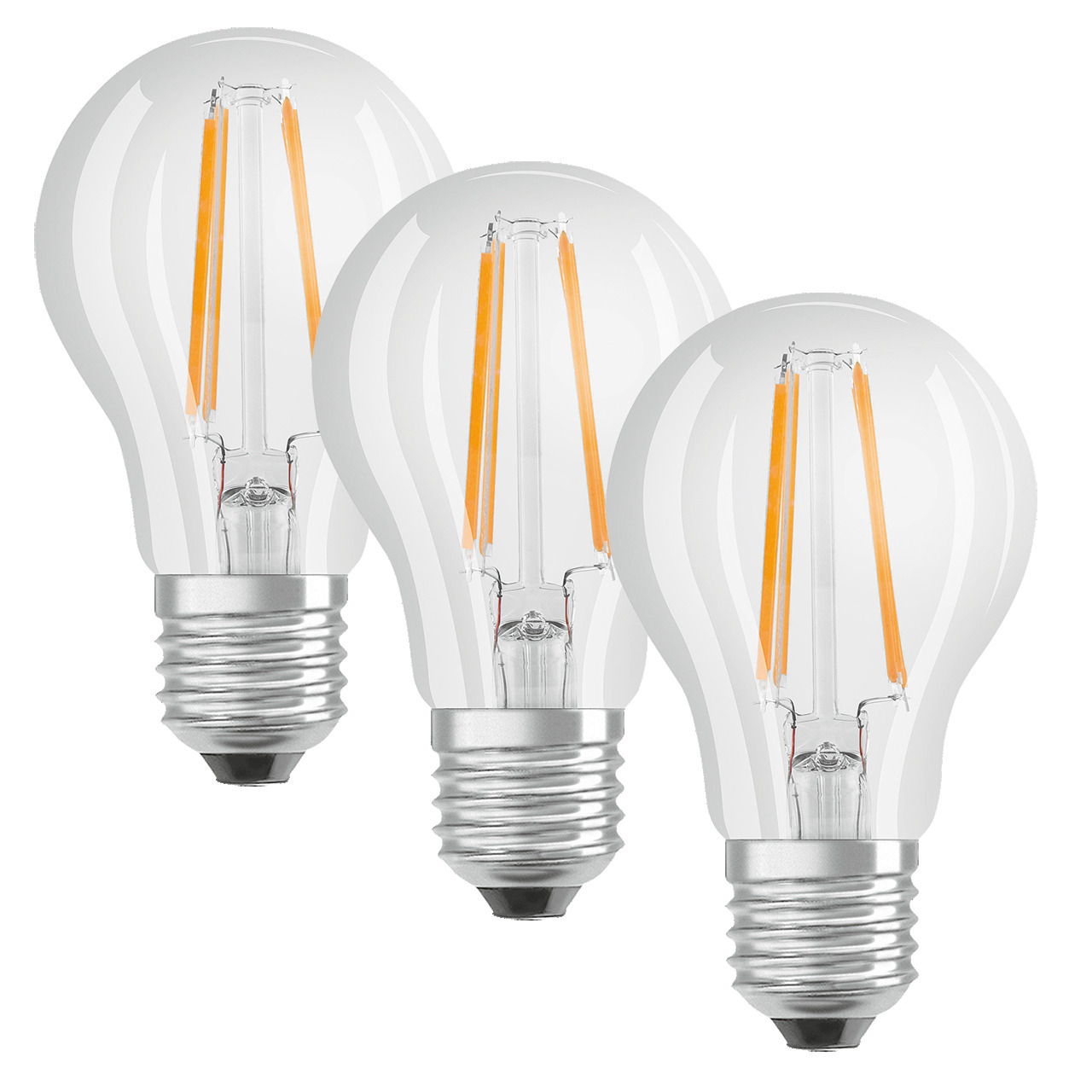 OSRAM 3er-Set LED PROMO 7-W-Filament-LED-Lampe E27- neutralweiss- klar