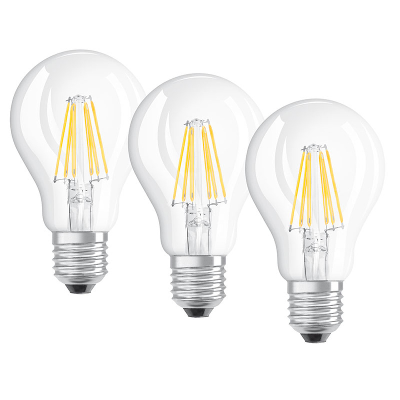 OSRAM 3er-Set LED RETRO Glass Bulb 7-5-W-LED-Lampe E27- klar