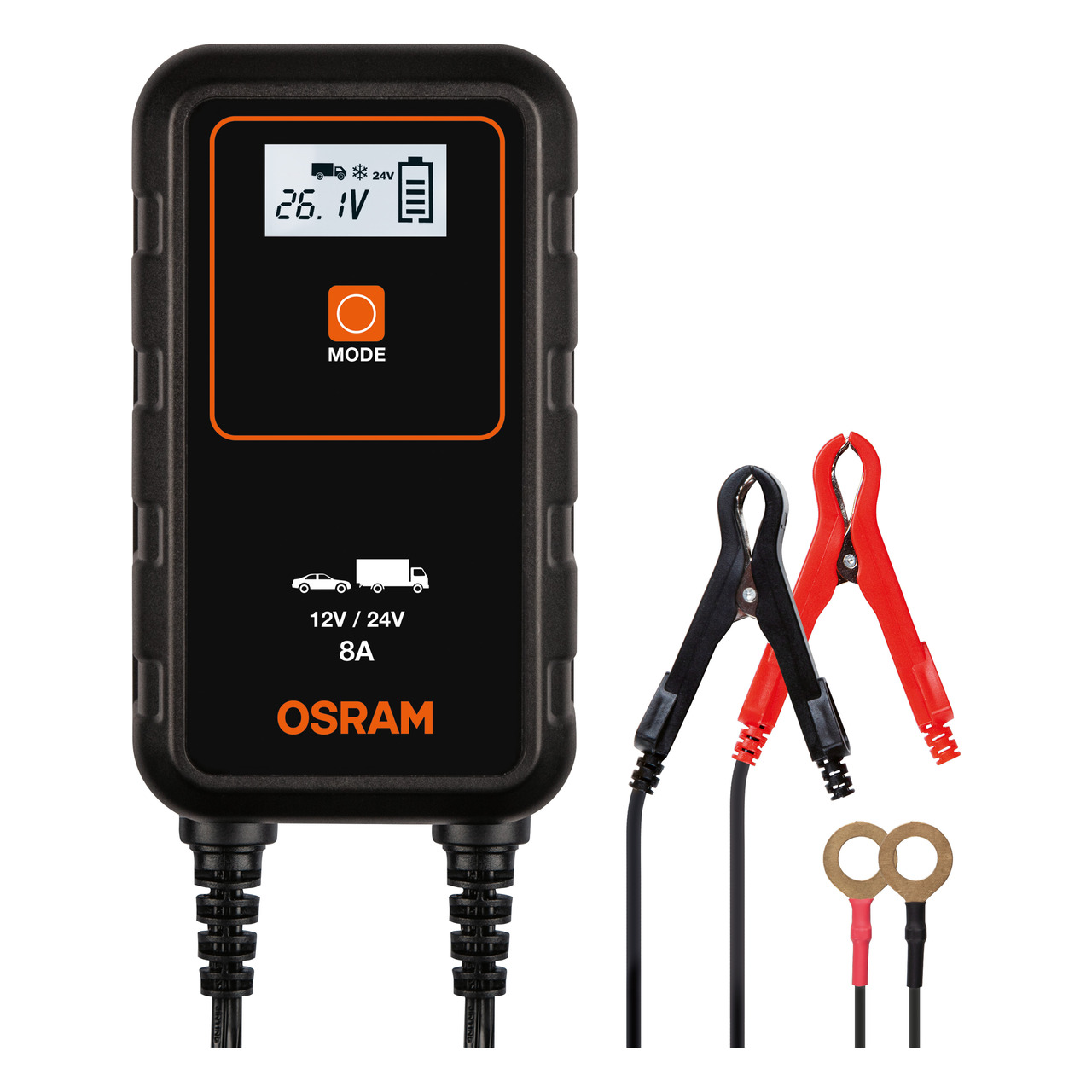 OSRAM Kfz-Batterieladegerät BATTERYcharge 908- 12-24 V- 8 A- für Autos-Klein-LKW