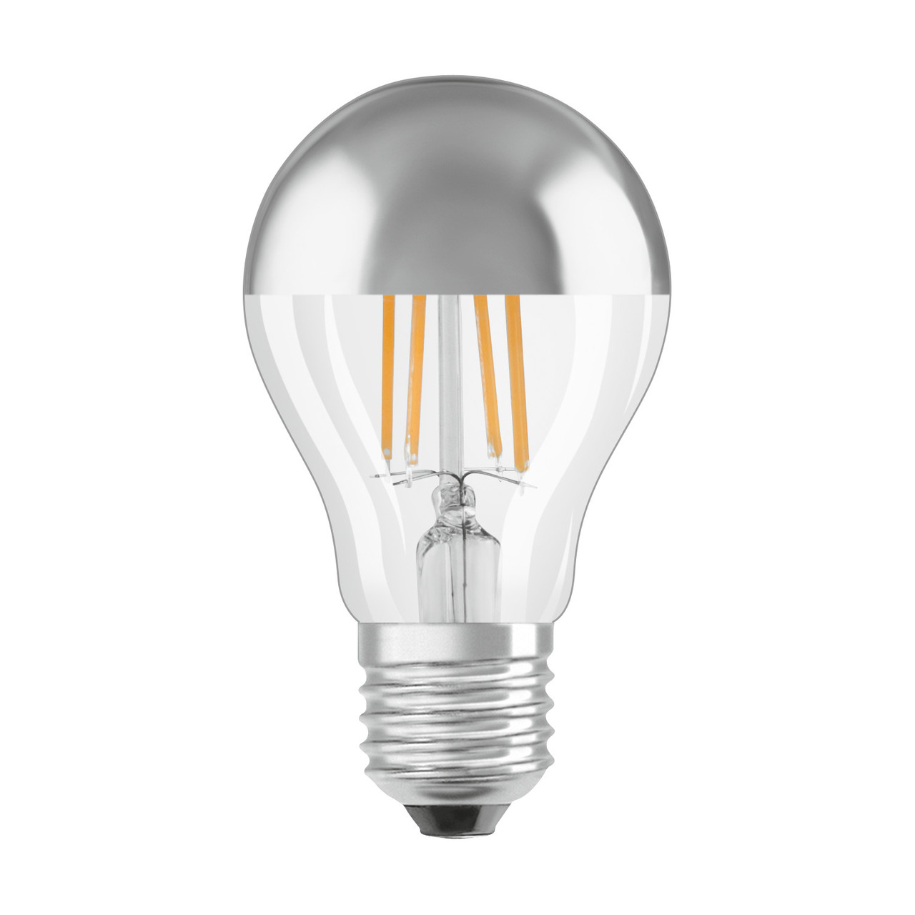 OSRAM LED Mirror Silver 4-W-Filament-LED-Lampe E27 mit Silberkuppe- 400 lm