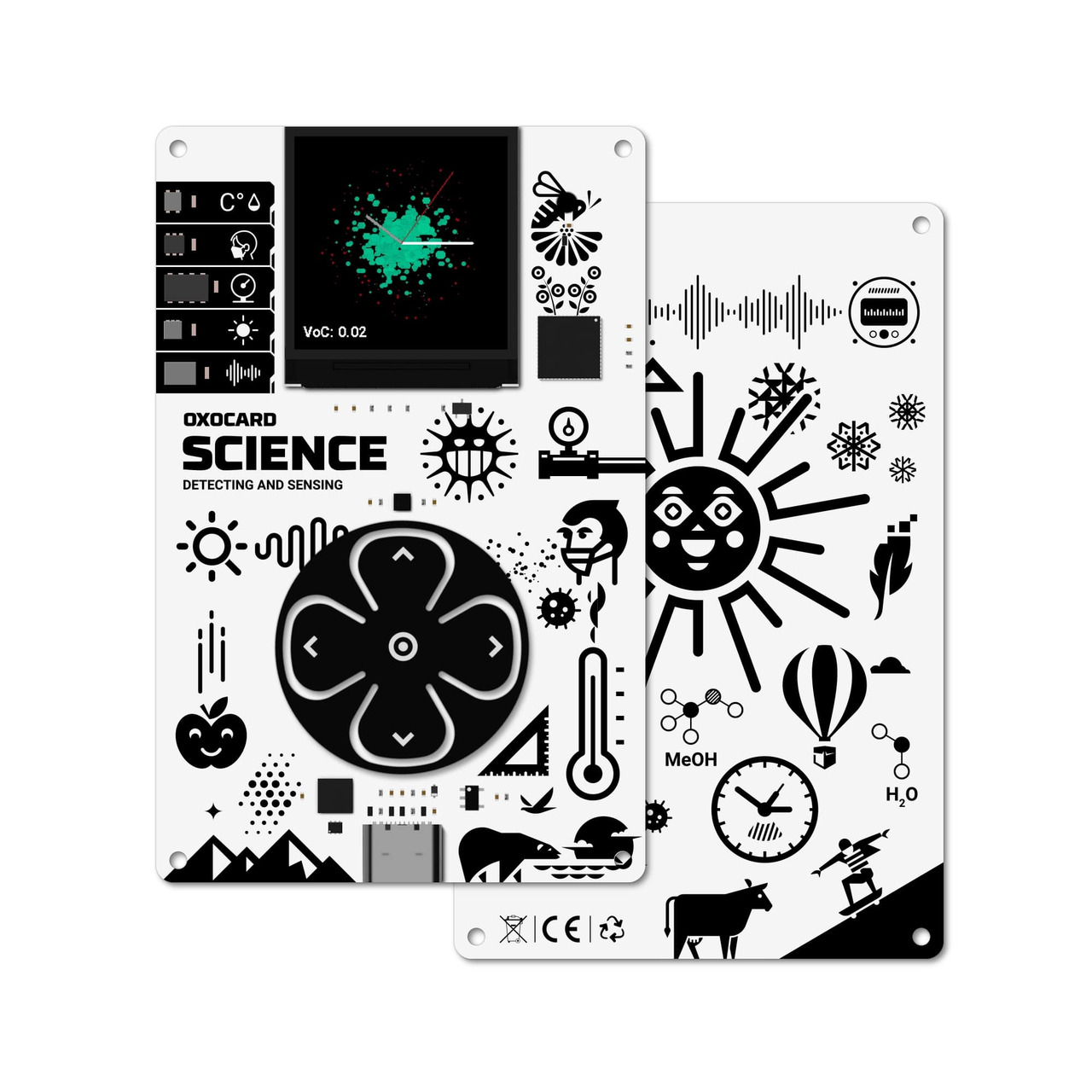 OXON Computerplatine Oxocard Science- Farbdisplay- 11 Messwerte erfassen