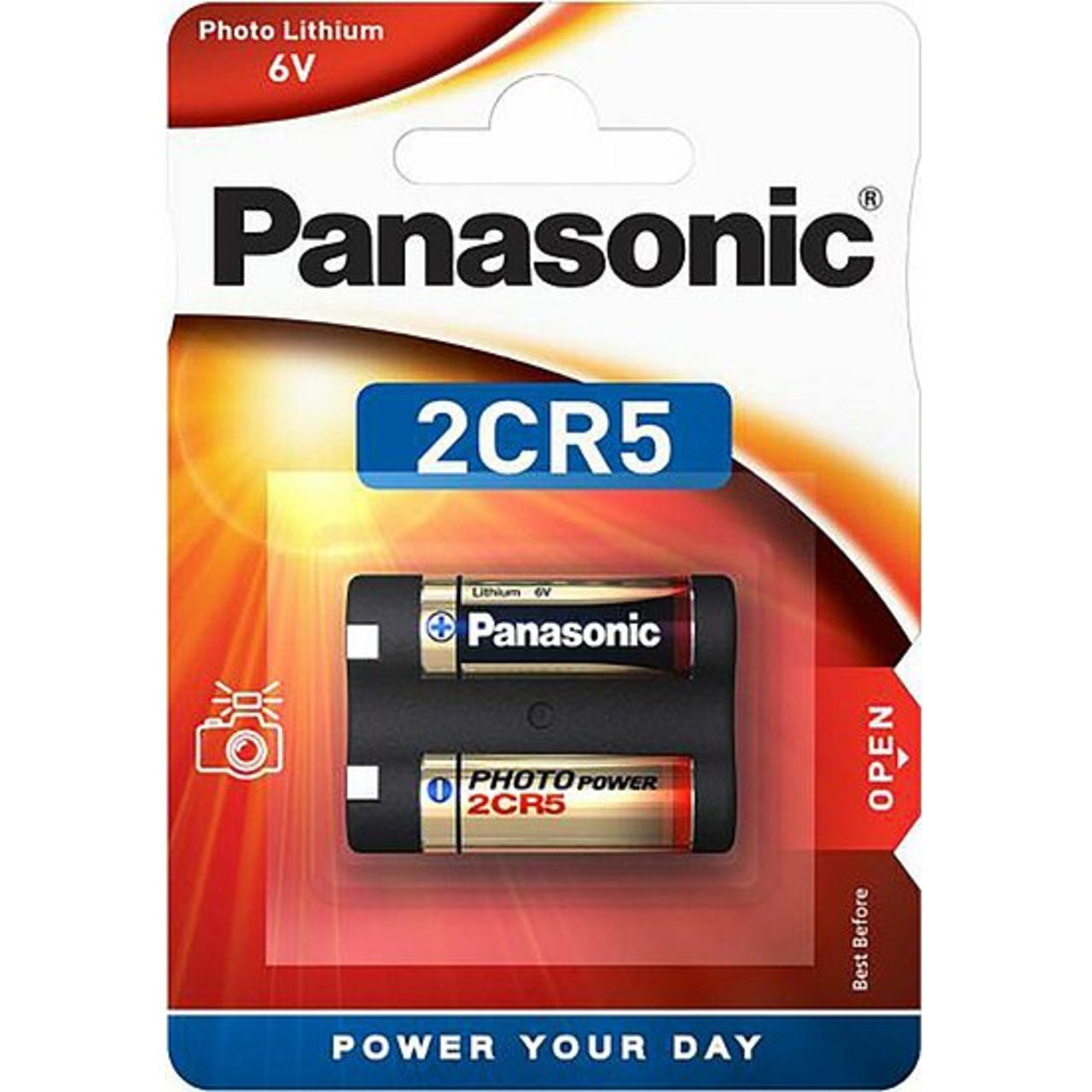 Panasonic Foto-Lithium-Batterie 2CR5- 1er-Packung