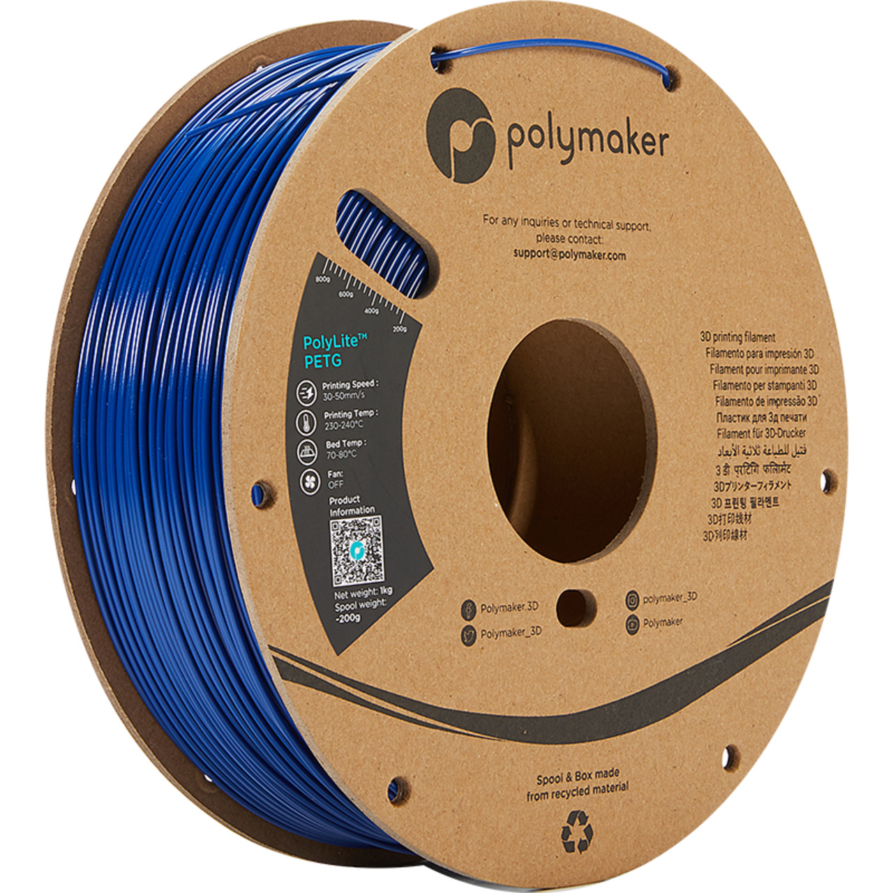 Polymaker PETG-Filament PolyLite- 1-75 mm- blau