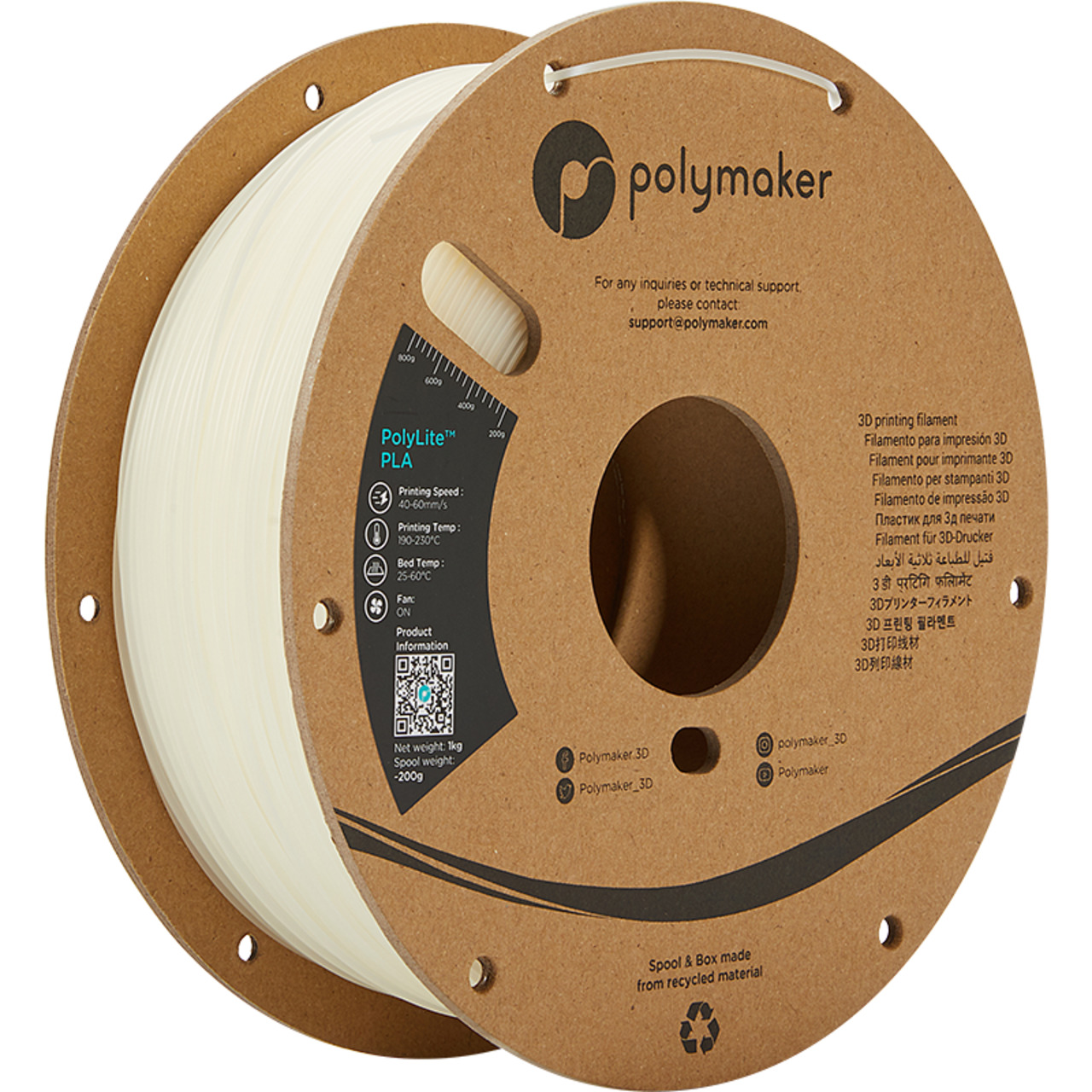Polymaker PLA-Filament PolyLite- durchsichtig- 1-75 mm- 1 kg unter PC-Hardware