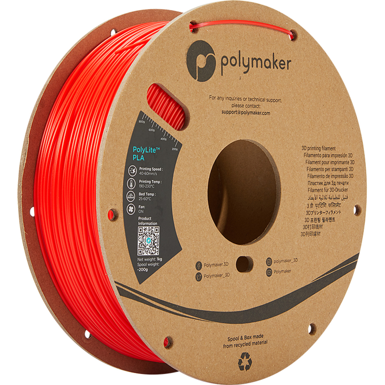 Polymaker PLA-Filament PolyLite- rot- 1-75 mm- 1 kg unter PC-Hardware