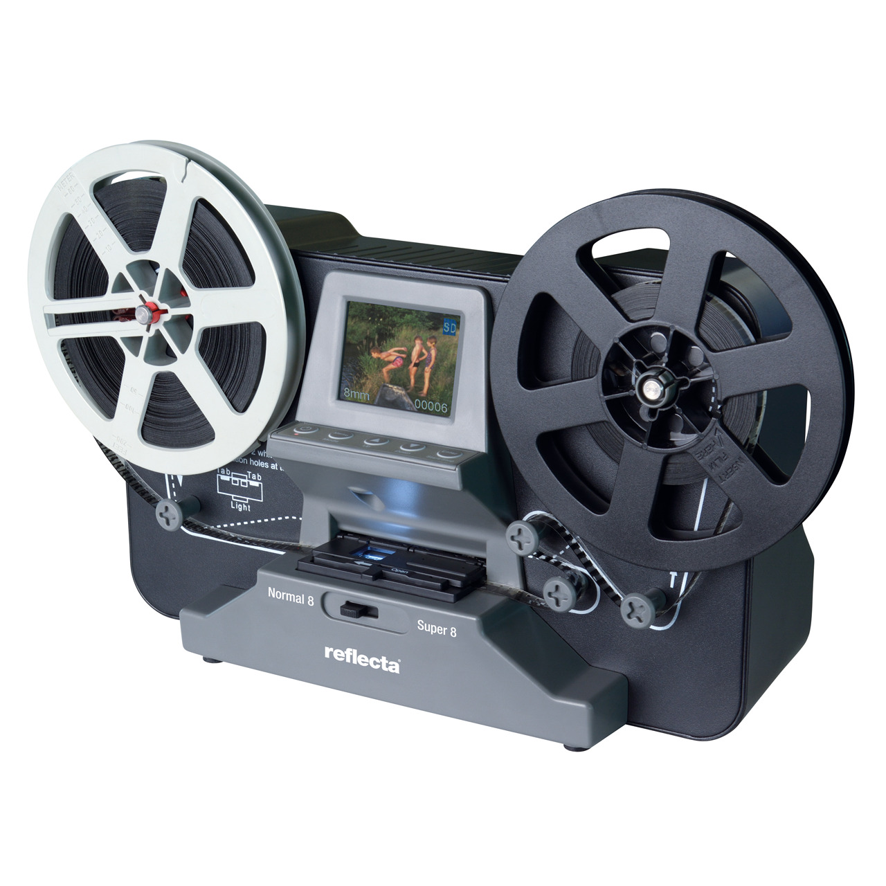 reflecta Film-Scanner Super 8 - Normal-8- speichert auf SD-Karte- 6-1-cm-Vorschaudisplay
