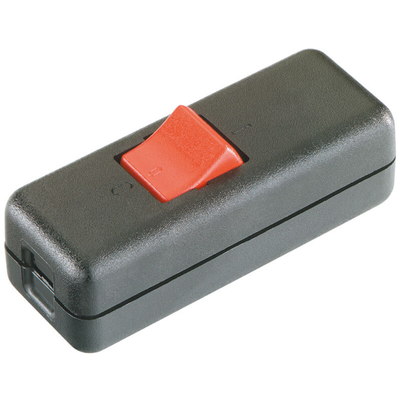 Schnur-Zwischenschalter- 230V- 10A- Aussschalter- 2-polig- schwarz-rot