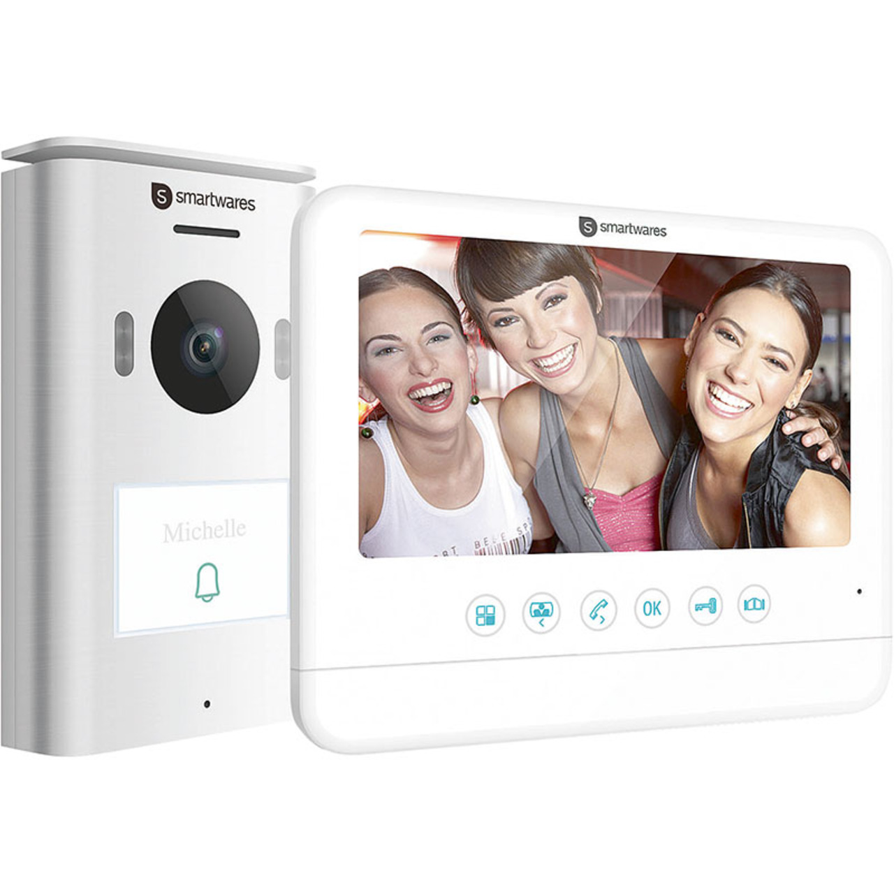 Smartwares 2-Draht-Video-Türsprechanlage für 1-Familienhaus mit 17-78-cm-Bildschirm