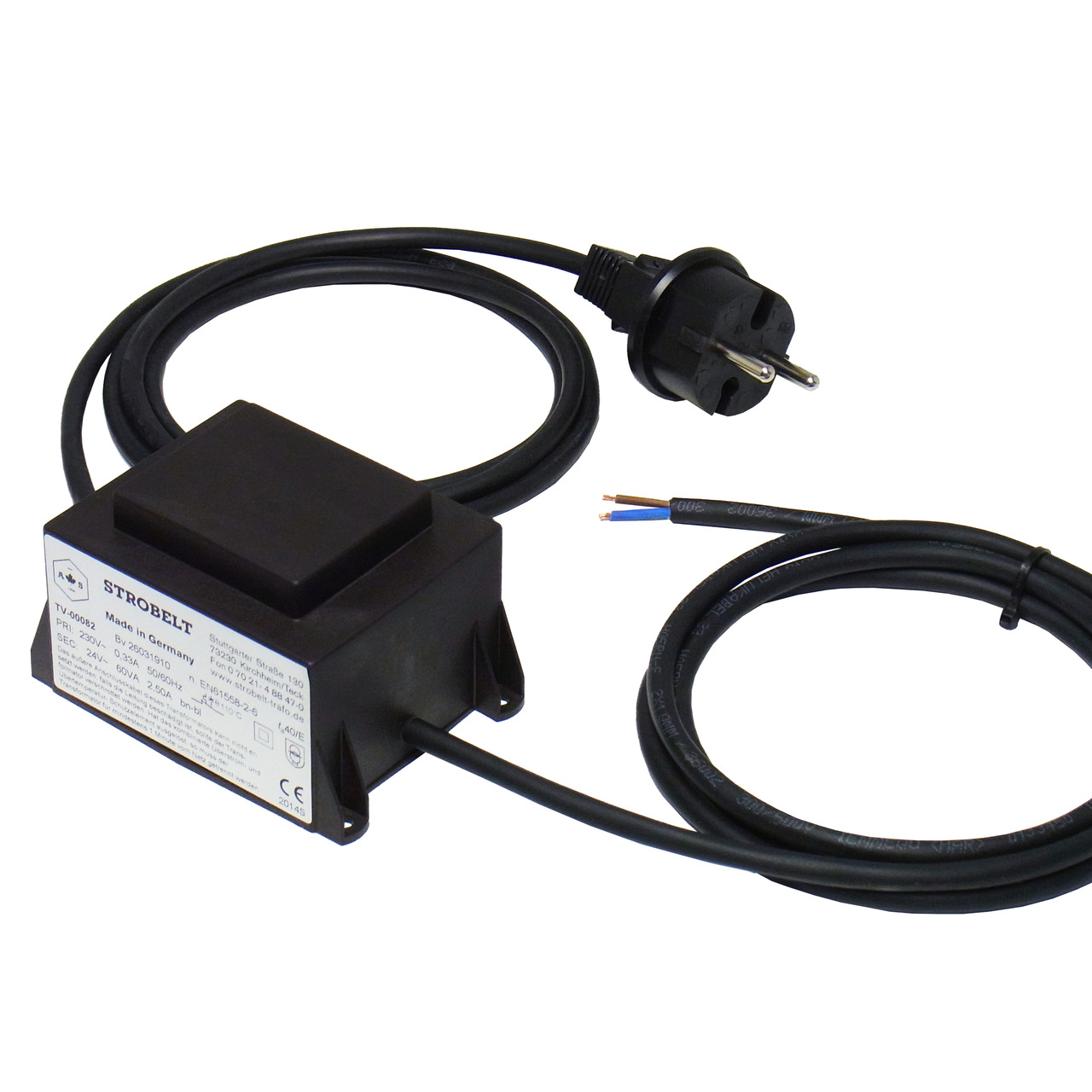 Strobelt Sicherheitstransformator 60 VA- 230V- 50-60 Hz- SEC 24V AC- vergossen in Gehäuse- IP44