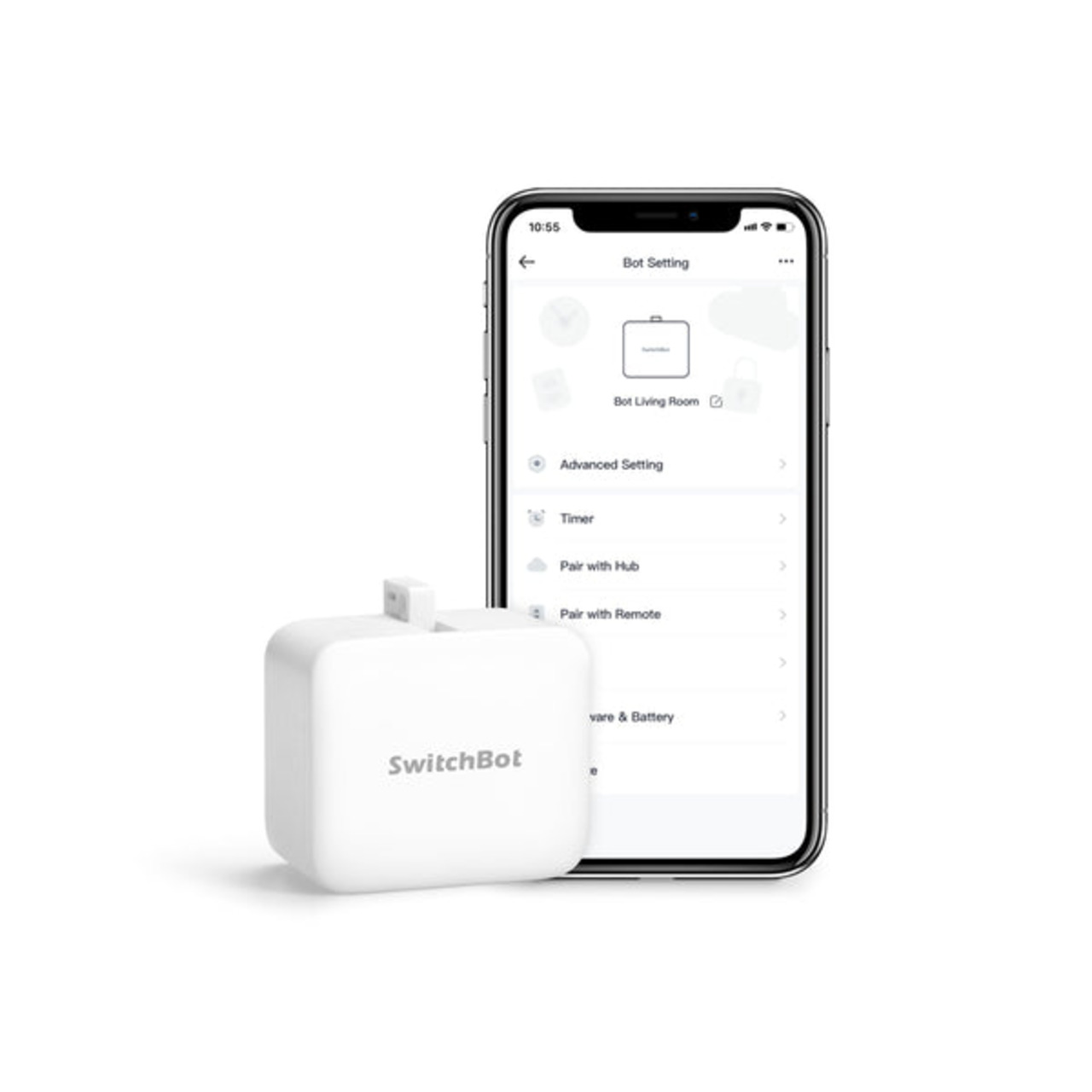 SwitchBot Smarter Tastendrücker- flexibel anbringbar- Bluetooth- App- weiss